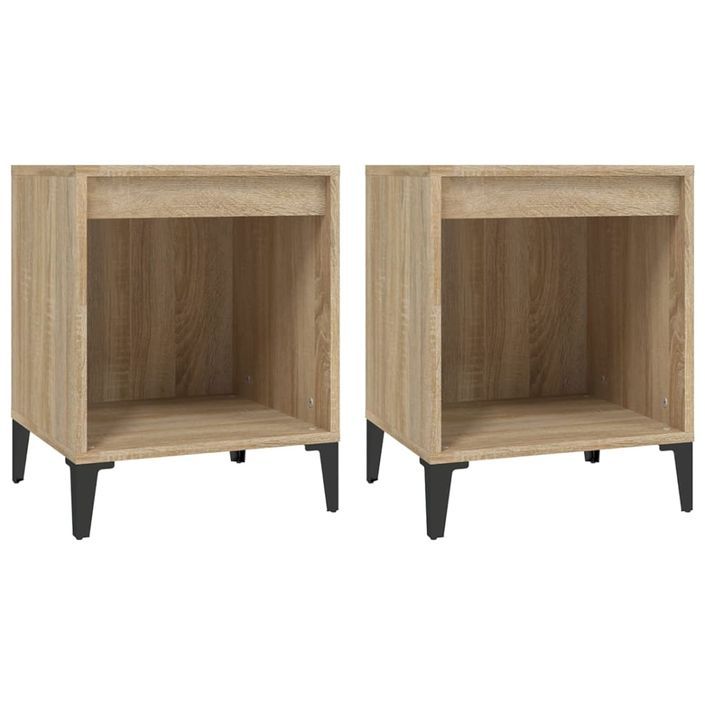 Tables de chevet 2 pcs Chêne sonoma 40x35x50 cm - Photo n°2