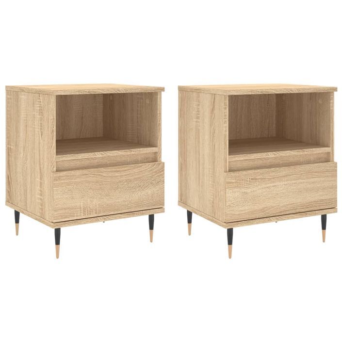 Tables de chevet 2 pcs chêne sonoma 40x35x50 cm bois ingénierie - Photo n°1