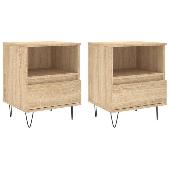 Tables de chevet 2 pcs chêne sonoma 40x35x50 cm bois ingénierie - Photo n°1