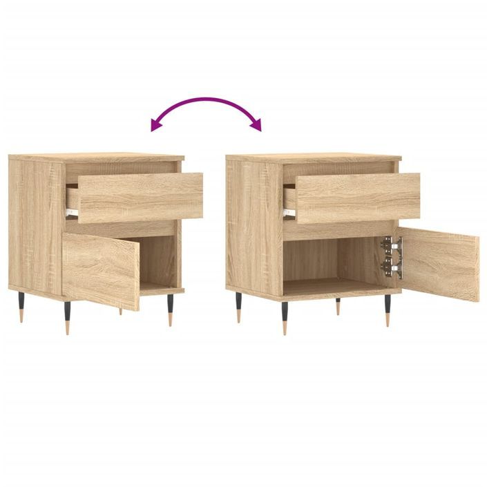 Tables de chevet 2 pcs chêne sonoma 40x35x50 cm bois ingénierie - Photo n°10