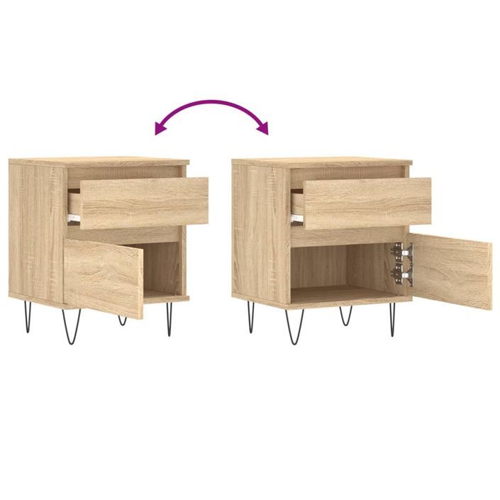 Tables de chevet 2 pcs chêne sonoma 40x35x50 cm bois ingénierie - Photo n°10