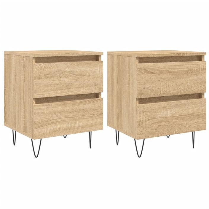 Tables de chevet 2 pcs chêne sonoma 40x35x50 cm bois ingénierie - Photo n°1