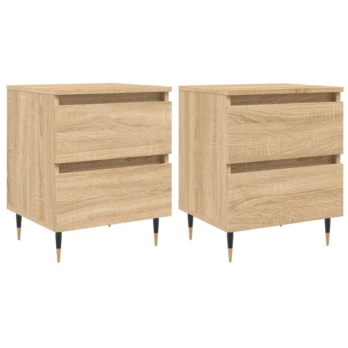 Tables de chevet 2 pcs chêne sonoma 40x35x50 cm bois ingénierie - Photo n°1