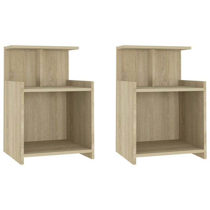 Tables de chevet 2 pcs Chêne sonoma 40x35x60 cm - Photo n°1