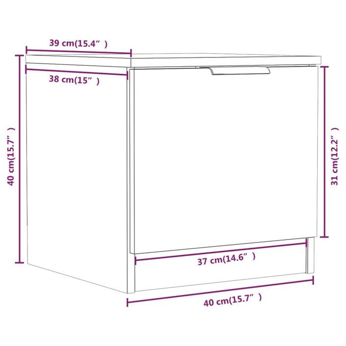 Tables de chevet 2 pcs Chêne sonoma 40x39x40 cm - Photo n°11