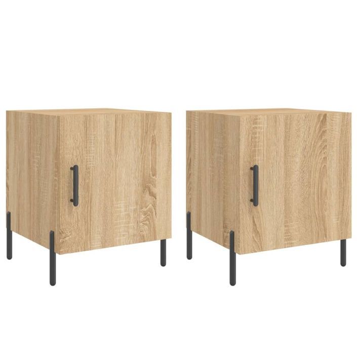 Tables de chevet 2 pcs chêne sonoma 40x40x50 cm bois ingénierie - Photo n°1