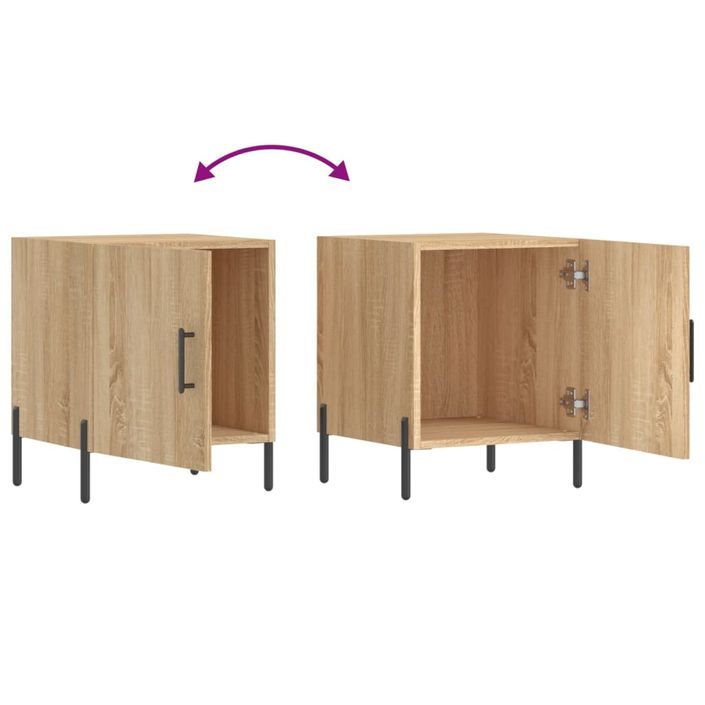 Tables de chevet 2 pcs chêne sonoma 40x40x50 cm bois ingénierie - Photo n°9