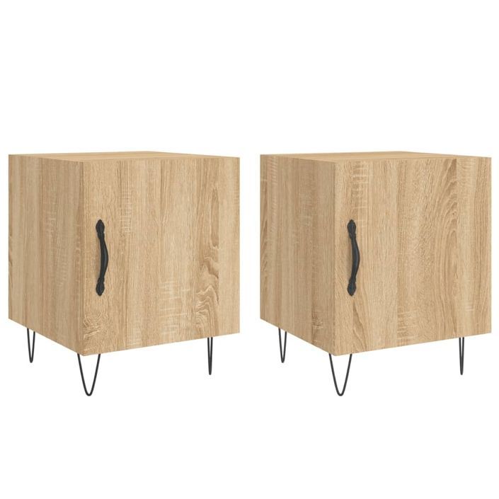 Tables de chevet 2 pcs chêne sonoma 40x40x50 cm bois ingénierie - Photo n°1