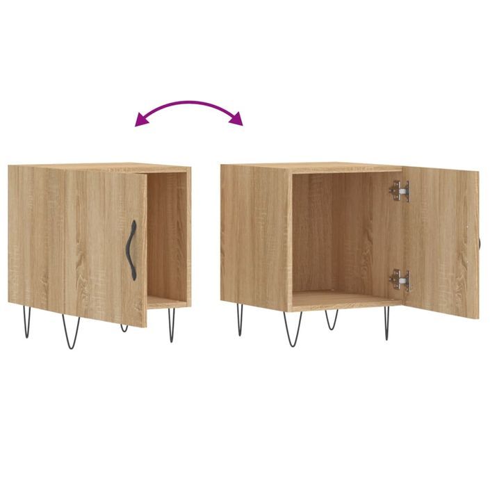 Tables de chevet 2 pcs chêne sonoma 40x40x50 cm bois ingénierie - Photo n°9