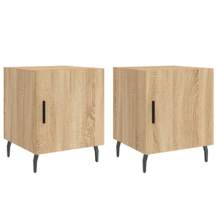 Tables de chevet 2 pcs chêne sonoma 40x40x50 cm bois ingénierie - Photo n°1