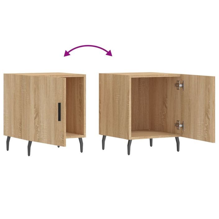 Tables de chevet 2 pcs chêne sonoma 40x40x50 cm bois ingénierie - Photo n°10