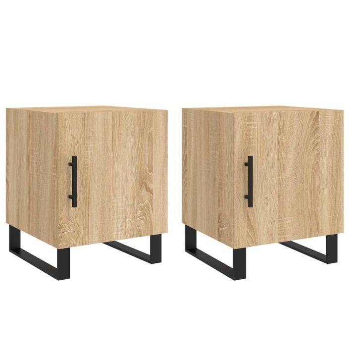 Tables de chevet 2 pcs chêne sonoma 40x40x50 cm bois ingénierie - Photo n°1