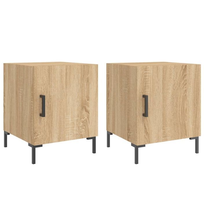 Tables de chevet 2 pcs chêne sonoma 40x40x50 cm bois ingénierie - Photo n°1