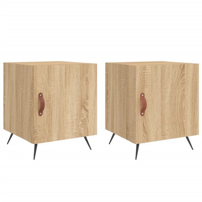 Tables de chevet 2 pcs chêne sonoma 40x40x50 cm bois ingénierie - Photo n°1