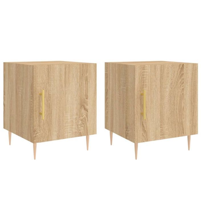 Tables de chevet 2 pcs chêne sonoma 40x40x50 cm bois ingénierie - Photo n°1