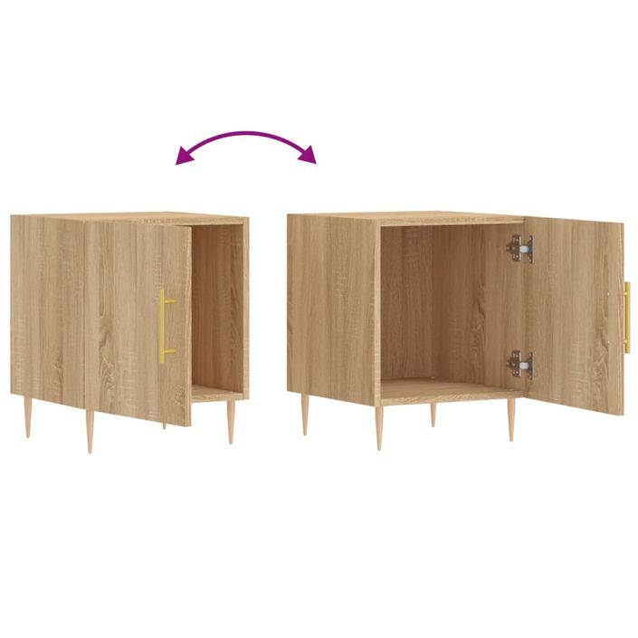 Tables de chevet 2 pcs chêne sonoma 40x40x50 cm bois ingénierie - Photo n°9