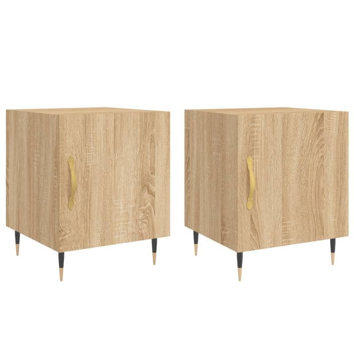 Tables de chevet 2 pcs chêne sonoma 40x40x50 cm bois ingénierie - Photo n°1