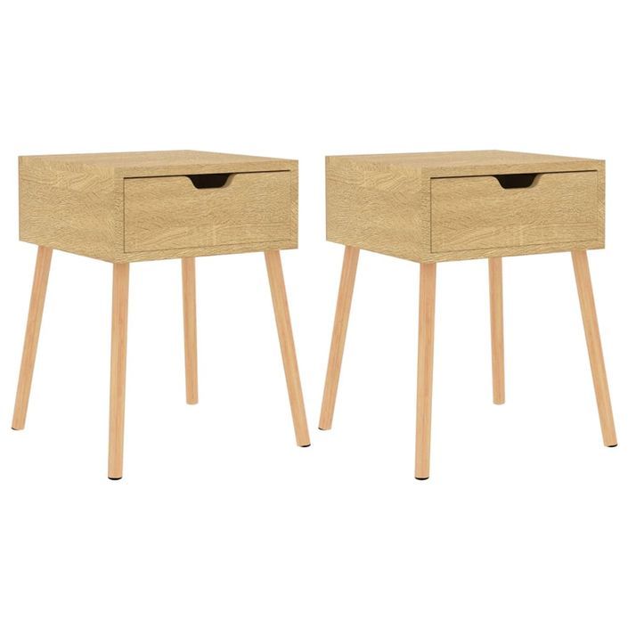 Tables de chevet 2 pcs Chêne sonoma 40x40x56 cm Bois ingénierie - Photo n°2