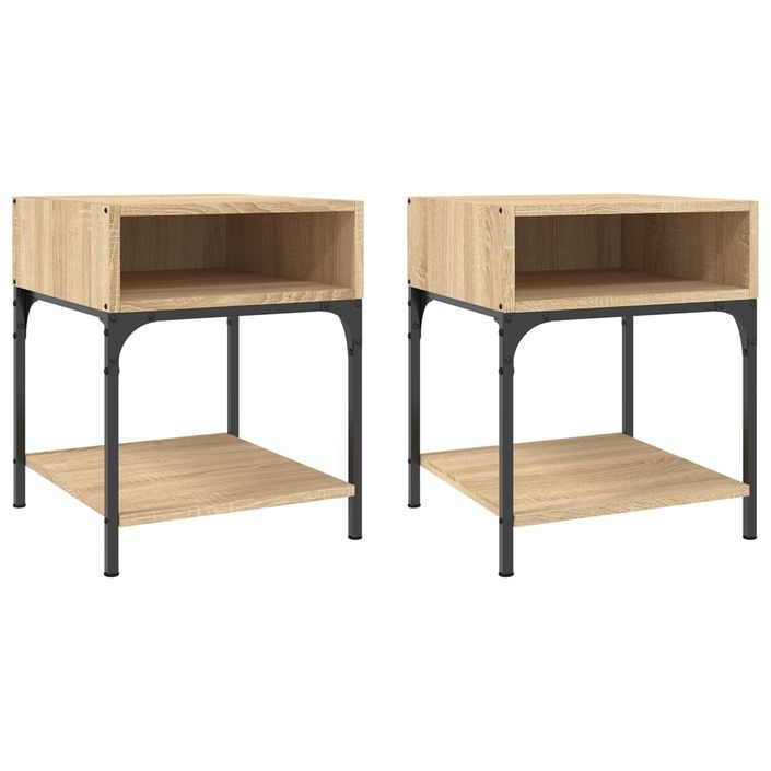 Tables de chevet 2 pcs chêne sonoma 40x41x50 cm bois ingénierie - Photo n°1