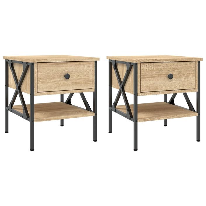 Tables de chevet 2 pcs chêne sonoma 40x42x45 cm bois ingénierie - Photo n°1