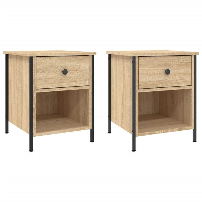 Tables de chevet 2 pcs chêne sonoma 40x42x50 cm bois ingénierie - Photo n°1