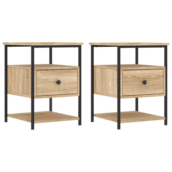 Tables de chevet 2 pcs chêne sonoma 40x42x56 cm bois ingénierie - Photo n°1