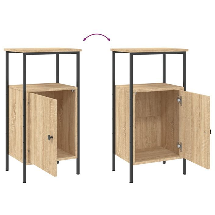 Tables de chevet 2 pcs chêne sonoma 41x31x80 cm bois ingénierie - Photo n°10