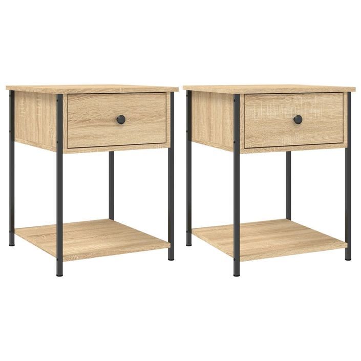 Tables de chevet 2 pcs chêne sonoma 44x45x58 cm bois ingénierie - Photo n°1