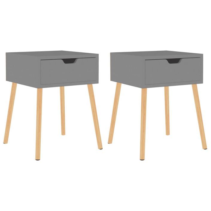 Tables de chevet 2 pcs Gris 40x40x56 cm - Photo n°1