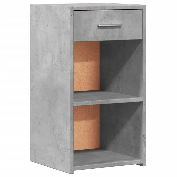 Tables de chevet 2 pcs gris béton 35x34x65 cm bois ingénierie - Photo n°4