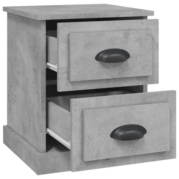 Tables de chevet 2 pcs gris béton 39x39x47,5 cm bois ingénierie - Photo n°7