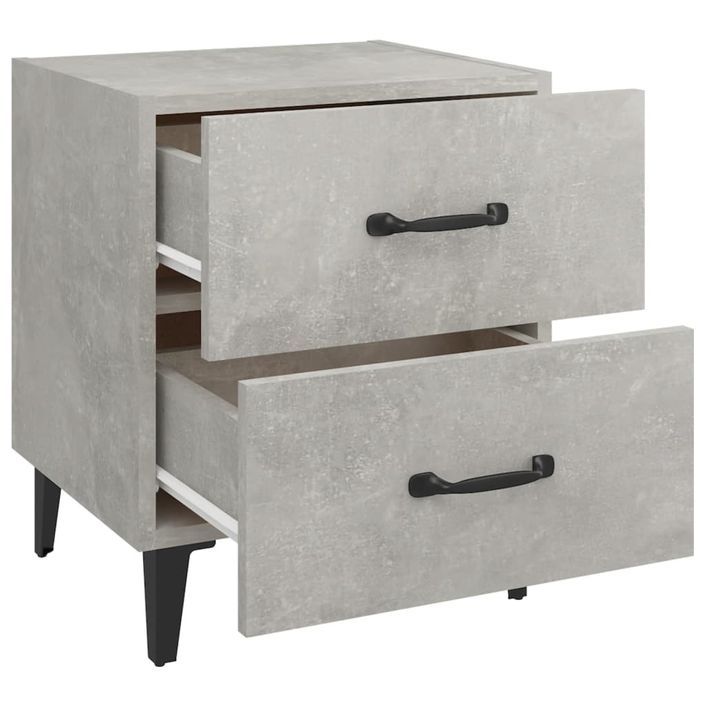 Tables de chevet 2 pcs Gris béton 40x35x47,5 cm - Photo n°6