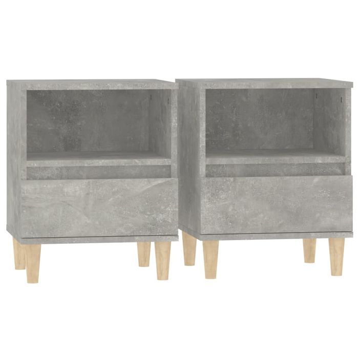 Tables de chevet 2 pcs Gris béton 40x35x50 cm - Photo n°2