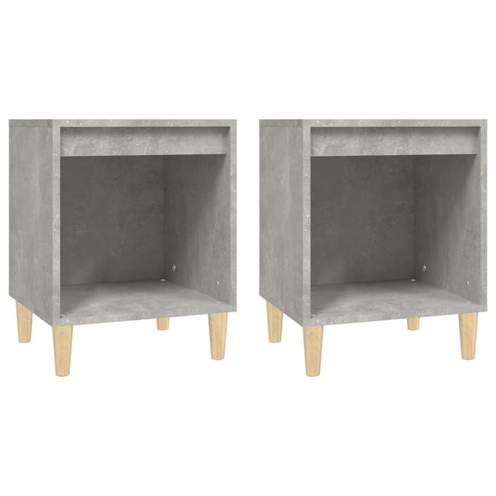 Tables de chevet 2 pcs Gris béton 40x35x50 cm - Photo n°2