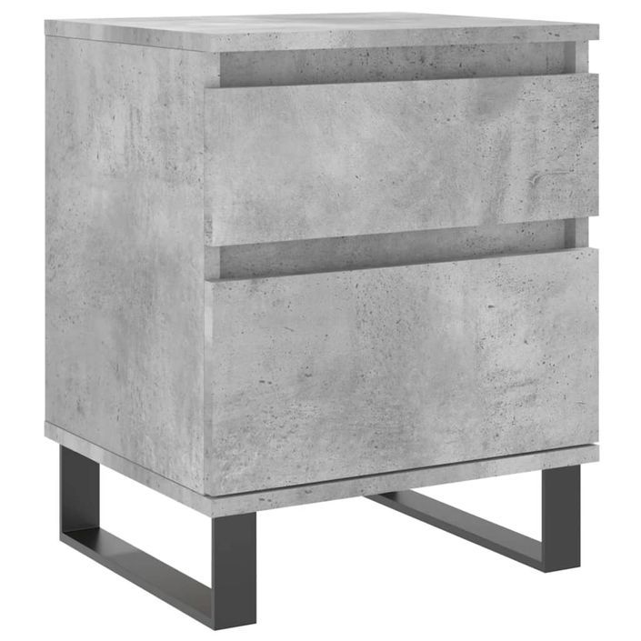 Tables de chevet 2 pcs gris béton 40x35x50 cm bois d’ingénierie - Photo n°5