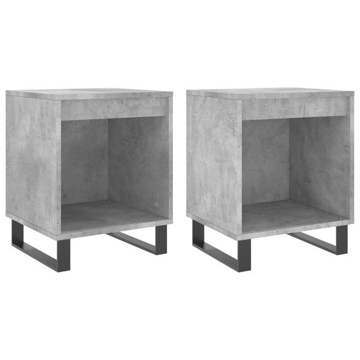 Tables de chevet 2 pcs gris béton 40x35x50 cm bois d’ingénierie - Photo n°1