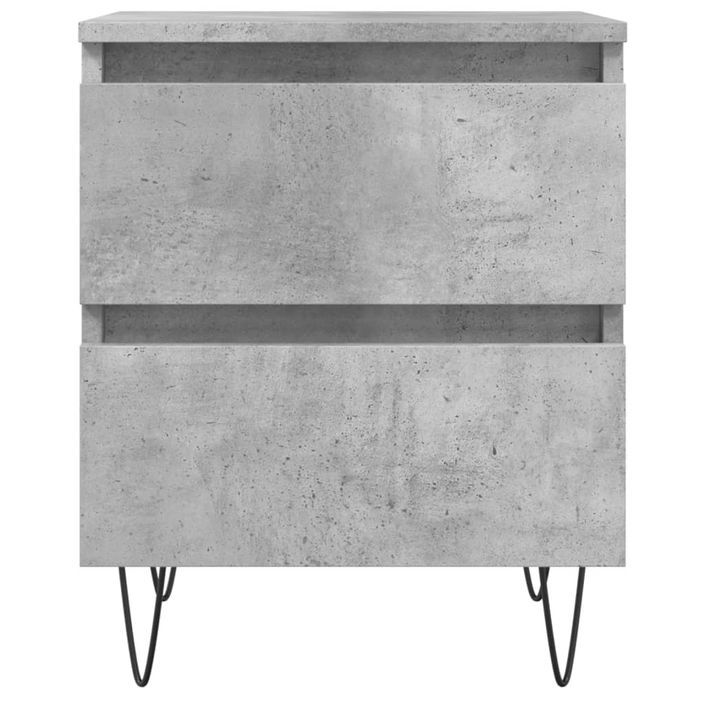 Tables de chevet 2 pcs gris béton 40x35x50 cm bois d’ingénierie - Photo n°5