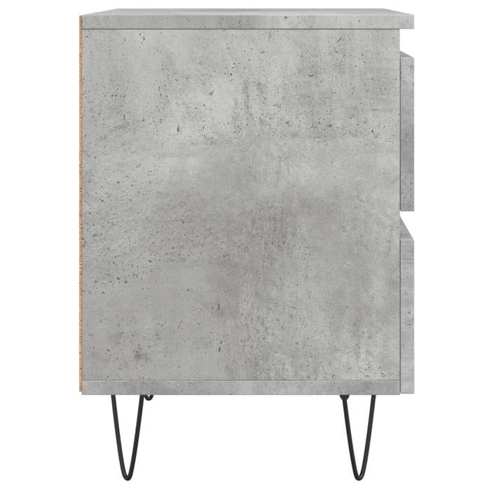 Tables de chevet 2 pcs gris béton 40x35x50 cm bois d’ingénierie - Photo n°7