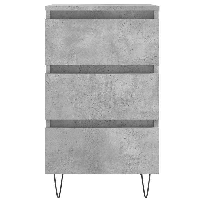 Tables de chevet 2 pcs gris béton 40x35x69 cm bois d’ingénierie - Photo n°5