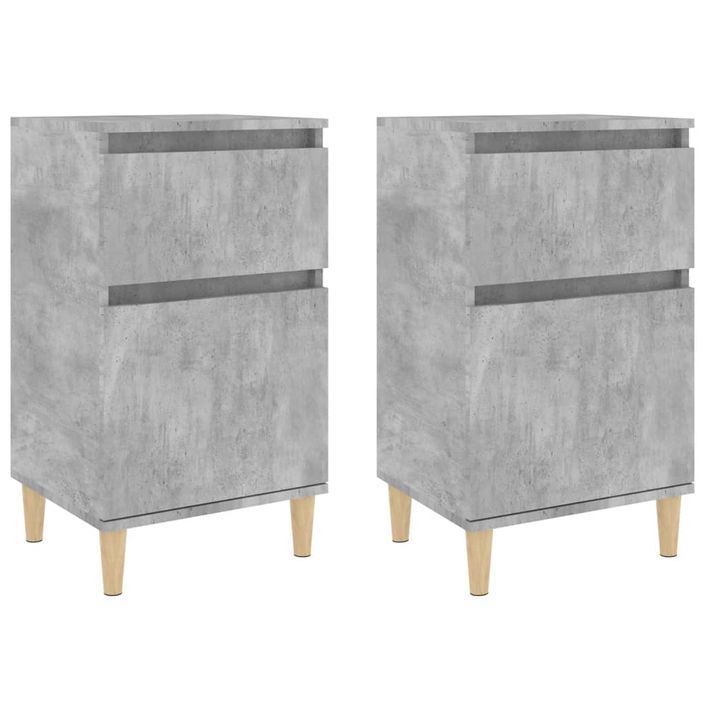 Tables de chevet 2 pcs gris béton 40x35x70 cm - Photo n°1