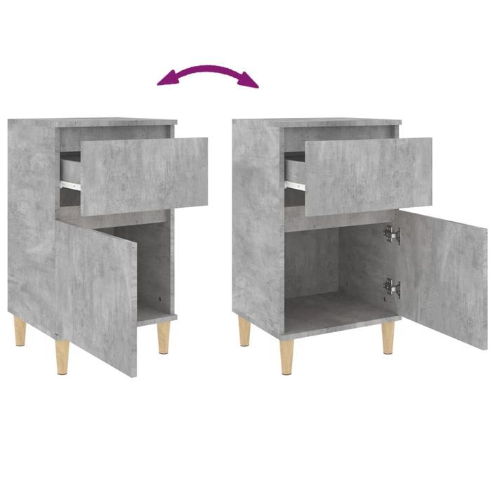 Tables de chevet 2 pcs gris béton 40x35x70 cm - Photo n°9