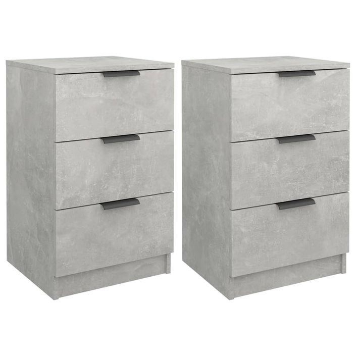 Tables de chevet 2 pcs Gris béton 40x36x65 cm - Photo n°2