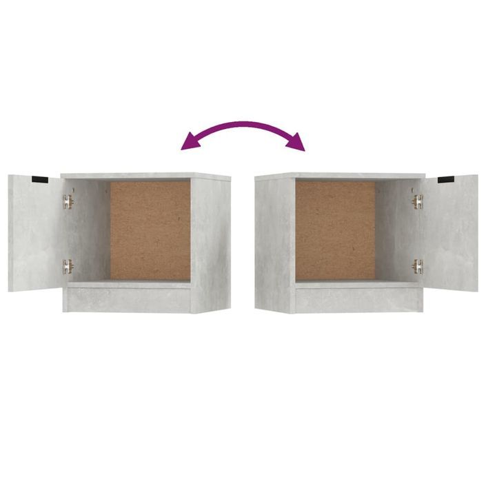 Tables de chevet 2 pcs Gris béton 40x39x40 cm - Photo n°9