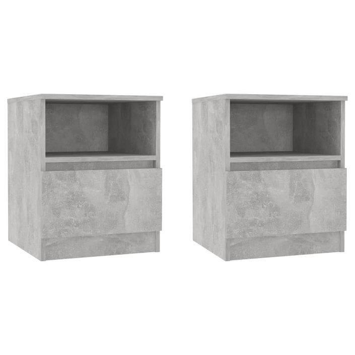 Tables de chevet 2 pcs Gris béton 40x40x50 cm 2 - Photo n°1