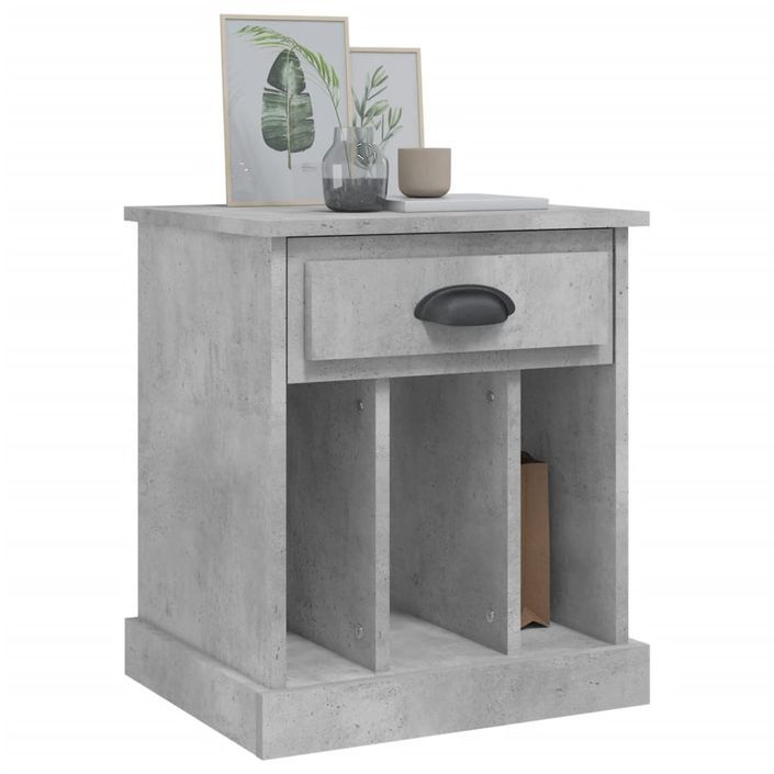 Tables de chevet 2 pcs gris béton 43x36x50 cm - Photo n°4