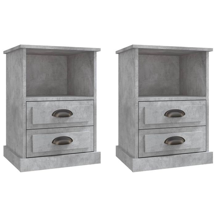 Tables de chevet 2 pcs gris béton 43x36x60 cm - Photo n°1