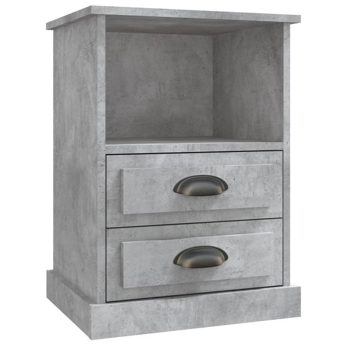 Tables de chevet 2 pcs gris béton 43x36x60 cm - Photo n°6