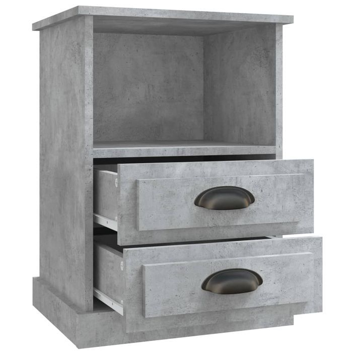 Tables de chevet 2 pcs gris béton 43x36x60 cm - Photo n°8