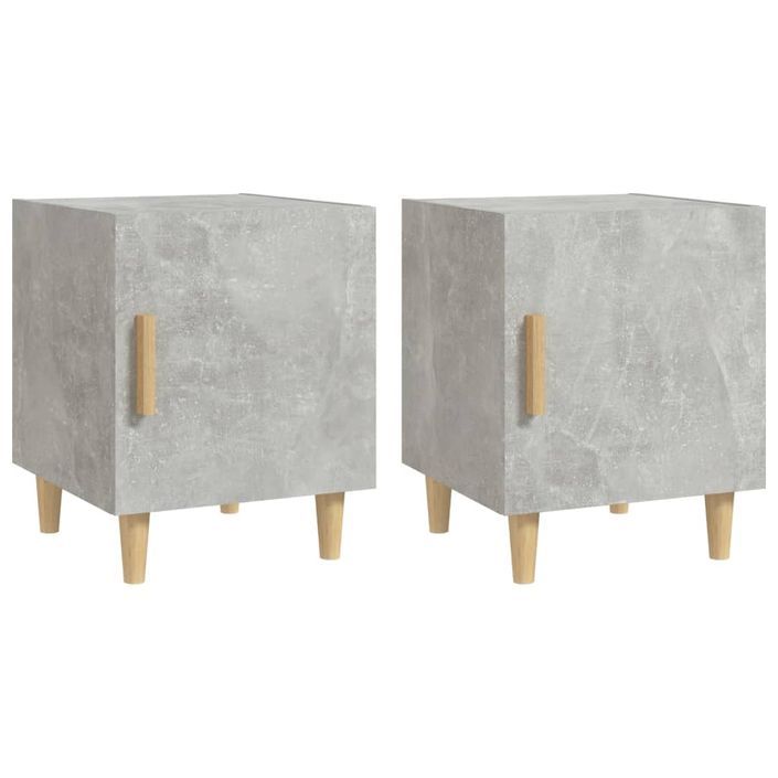 Tables de chevet 2 pcs Gris béton Bois d'ingénierie - Photo n°2