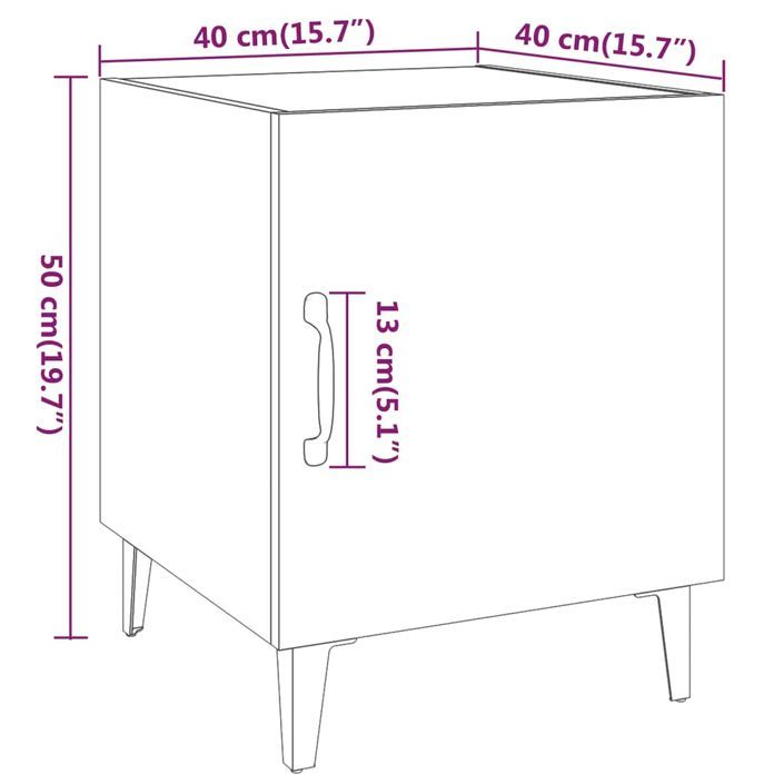 Tables de chevet 2 pcs Gris béton Bois d'ingénierie - Photo n°10